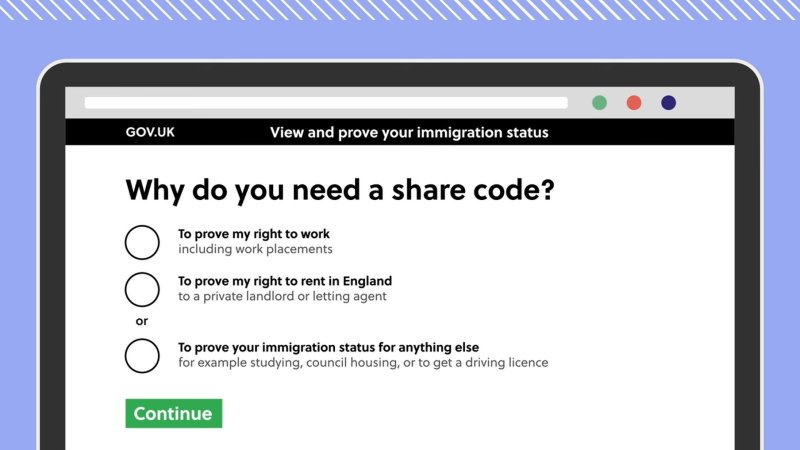 Learn how to get and use a UK eVisa share code to prove your immigration status for work, rent, and services.